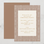 Invitation Vintage géométrique Brown Arche Lignes Noël (Devant / Derrière)
