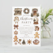 Invitation Vintage Gingerbread Christmas (Debout devant)
