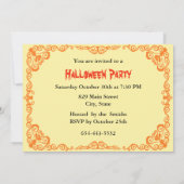 Invitation Vintage Girl et son chat Halloween (Dos)