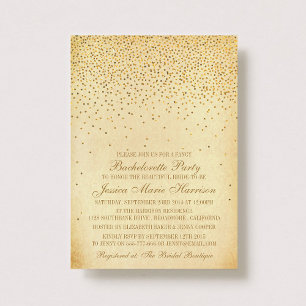 Invitation Vintage Glam Gold Confetti Bachelorette Party