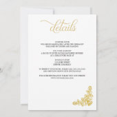 Invitation Vintage Gold avec détails Mariage (Dos)