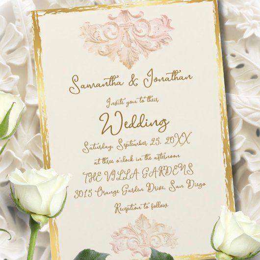 Invitation Vintage Gold Baroque Wedding Elegance