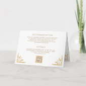 Invitation Vintage Gold Crest QR Code White Wedding (Dos)