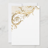Invitation Vintage Gold Floral Damask Engagement Party (Dos)