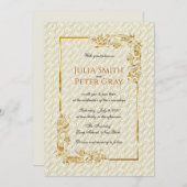 Invitation Vintage Gold Frame Royal Mariage (Devant / Derrière)