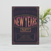 Invitation Vintage Golden Black Nouvel An (Debout devant)
