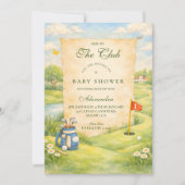 Invitation Vintage Golf Storybook Baby Shower (Devant)
