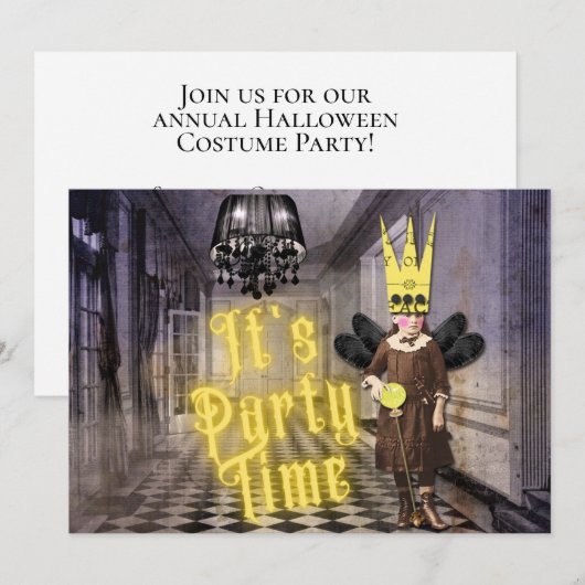 Invitation Vintage Goth Halloween Costume Party (Devant / Derrière)