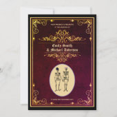 Invitation Vintage Goth Skeleton Mariage Fiançailles (Devant)