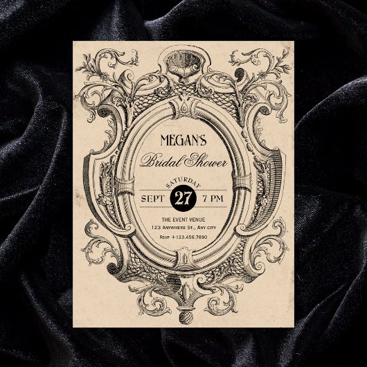 Invitation Vintage gothic arch bridal shower