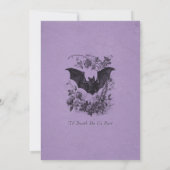 Invitation Vintage Gothic Black Toile Bat Purple Wedding (Dos)
