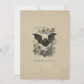 Invitation Vintage Gothic Black Toile Bat Tan Wedding (Dos)