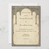 Invitation Vintage Gothic Medieval Arch Parchment Wedding (Devant)