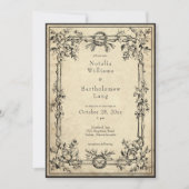 Invitation Vintage Gothic Medieval Ivy Parchment Wedding (Devant)