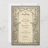 Invitation Vintage Gothic Medieval Vine Parchment Handfasting (Devant)