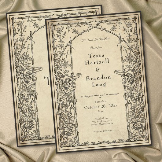 Invitation Vintage Gothic Medieval Vine Parchment Wedding