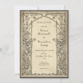 Invitation Vintage Gothic Medieval Vine Parchment Wedding (Devant)
