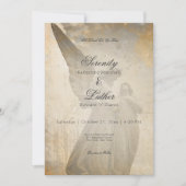 Invitation Vintage Gothique Angel en Pierre Mariage (Devant)