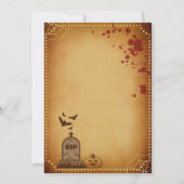 Invitation Vintage gothique cimetière de peur Bloody Hallowee (Dos)