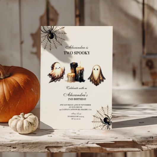 Invitation Vintage gothique Éffrayant Halloween 2e anniversai