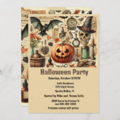 Invitation Vintage Gothique Halloween (Devant / Derrière)