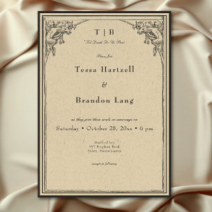 Invitation Vintage gothique médiéval Gargoyle Mariage frontal