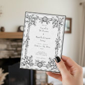 Invitation Vintage gothique médiéval Mariage frontalier Ivy