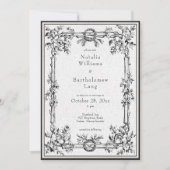 Invitation Vintage gothique médiéval Mariage frontalier Ivy (Devant)