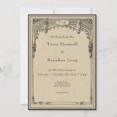 Invitation Vintage gothique Moyen-âge Mariage frontalier (Devant)