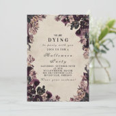 Invitation Vintage Gothique Purple Floral Party (Debout devant)