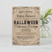 Invitation Vintage gothique rustique Halloween Costume Party (Debout devant)