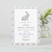 Invitation Vintage Grandmillenial Easter Bunny Brunch (Debout devant)