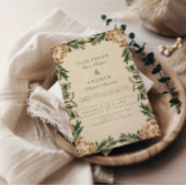 Invitation Vintage Green Botanical Wedding