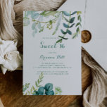 Invitation Vintage Green Eucalyptus Sweet 16 fête d'anniversa<br><div class="desc">Cette vintage invitation à la fête de 16 ans d'eucalyptus vert doux est parfaite pour un anniversaire rustique. Le design se compose d'aquarelles peintes à la main,  de feuilles navals et de fleurs soigneusement disposées en bouquets.</div>