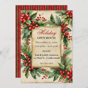 Invitation vintage Greens Holiday Open House