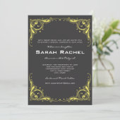 Invitation Vintage Grey and Yellow (Debout devant)