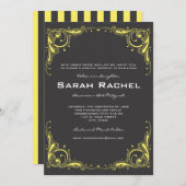 Invitation Vintage Grey and Yellow (Devant / Derrière)