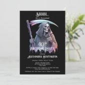 Invitation Vintage Grim Reaper Surprise 40e fête d'anniversai (Debout devant)