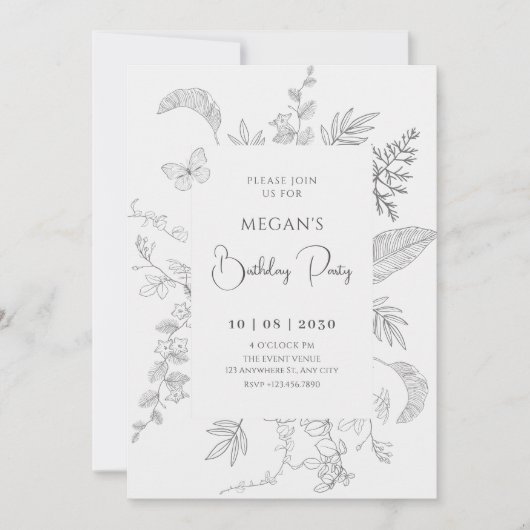 Invitation Vintage gris (Devant)