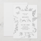 Invitation Vintage gris (Devant / Derrière)