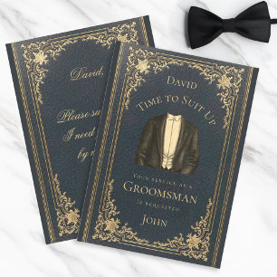 Invitation Vintage Groomsman Proposition Temps pour s'adapter