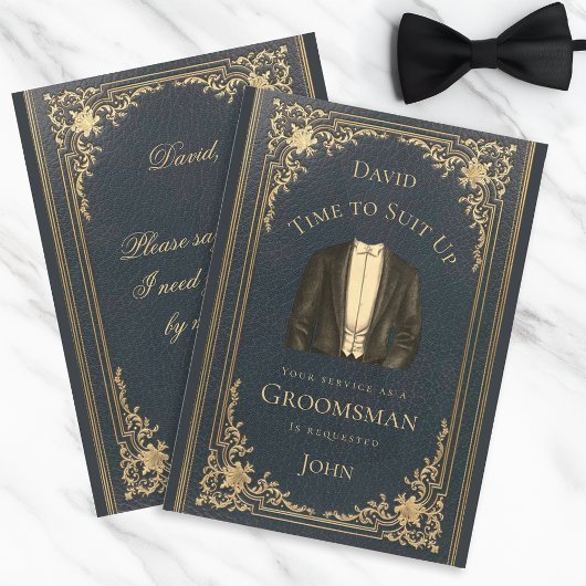 Invitation Vintage Groomsman Proposition Temps pour s'adapter