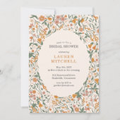 Invitation Vintage Groovy Boho Floral Bridal Shower (Devant)