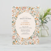 Invitation Vintage Groovy Boho Floral Bridal Shower (Debout devant)