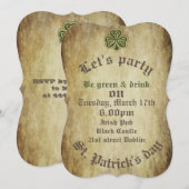 Invitation Vintage grundge shamrock irlandais tendance (Devant / Derrière)