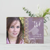 Invitation Vintage/Grunge/Damask/Graduations (Debout devant)