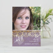 Invitation Vintage/Grunge/Swirls/Damask/Graduations (Debout devant)