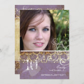 Invitation Vintage/Grunge/Swirls/Damask/Graduations (Devant / Derrière)