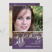 Invitation Vintage/Grunge/Swirls/Damask/Graduations (Devant / Derrière)