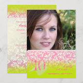 Invitation Vintage/Grunge/Swirls/Damask/Graduations (Devant / Derrière)